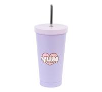 Grupo Erik Pusheen Tumbler with Straw & Lid - 550 ml | Stainless Steel Travel Mug, Travel Mug with Straw, Travel Cup with Straw | Pusheen Gifts, Pusheen Merchandise