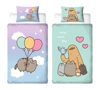 Pusheen Officially Licenced Single Duvet Cover Set | Happy Design | Reversible 2 Sided Characters Bedding Cover Including Matching Pillow Case | Multicolor