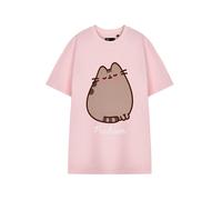 Pusheen Pink Women's Short Sleeve Graphic Tee | Blush Cat Lover T-Shirt | Cute Kawaii Cat Top | Comfy Internet Cat Apparel | Women's Pink Tee Shirt Merchandise Gift for Her
