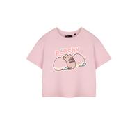 Pusheen Pink Peachy Cropped Short Sleeved T-Shirt Womens