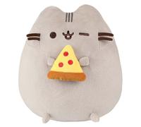 Pusheen Plush Mascot 24cm with Charming Pizza Design Ultra Soft, Light Grey