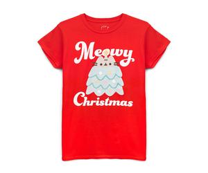 Pusheen Red Pusheen The Cat Short Sleeved T-Shirt Womens
