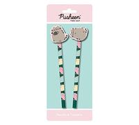 Pusheen Set of 2 Drawing Pencils with Toppers (Botanical Design) School Supplies and Office Supplies - Official Merchandise