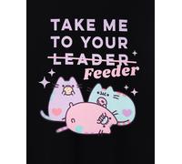 Vanilla Underground Pusheen Womens Black Take Me To Your Feeder Short Sleeved T-Shirt (Xx-Large)