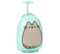 Pusheen the Cat Pusheen Kids Suitcase | Mint Green Small Cabin Bag for Girls | Carry On Trolley with Extendable Handle | Smile Cartoon Merchandise | Fun Travel Gift for Children & Teens