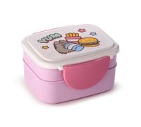 Puckator Pusheen The Cat Foodie Clip Lock Stacked Bento Lunch Box with Cutlery - for Adults and Kids with Compartments - Snack Box - Food Containers with Lids Stackable Snack Pots for Kids Meal Prep
