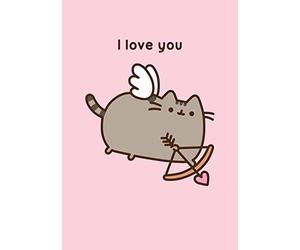 Pusheen The Cat ~ Cupid I Love You ~ Blank Valentine's Birthday All Ocassion Card