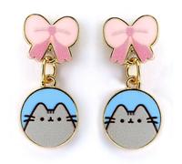 Pusheen the Cat Pink Bows Drop Earrings PTCE0105 - Modern Style - Zinc Alloy