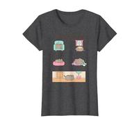 Pusheen The Ideal Sleep Schedule T-Shirt, Women, Dark Heather Grey, X-Small