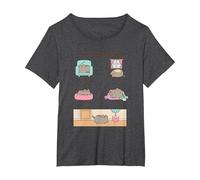 Pusheen The Ideal Sleep Schedule T-Shirt, Women's Plus, Dark Heather Grey, 4X