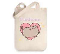 Pusheen Unisex Beige Heart Tote Bag (One Size)