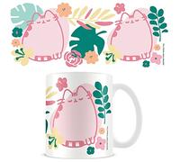 Pyramid International Pusheen Ceramic Mug in Presentation Gift Box (Tropical Design) 315ml - Official Merchandise, Pink/Green/White