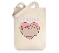 Pusheen Unisex Beige Heart Tote Bag (One Size)