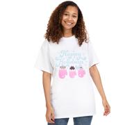 Pusheen White Happy Holidays Short Sleeved T-Shirt Womens