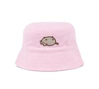 Pusheen Womens Bucket Hat | Pink Cord Sun Hat for Adults | Embroidered The Cat Beach Sun Cap | Cartoon Holiday Headwear | Daywear Merchandise Gift for Adults