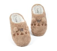 Pusheen Women's & Nah Embroidered Graphic Adult Beige Mule Slippers Pusheen Beige One Size