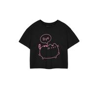 Pusheen Women's Bye Cropped Short Sleeved T-Shirt | Black | Official | Size: Small Pusheen Black S