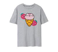 Pusheen Womens Grey Ice Cream Short Sleeved T-Shirt (XXX-Large)