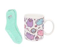 Pusheen Women's Mug & Sock Set - Ceramic 312ml, Officially Licensed, Cats, Donut & Ice Cream Design