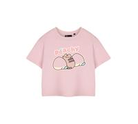 Pusheen Womens Pink Peachy Cropped Short Sleeved T-Shirt - XX-Large