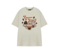 Pusheen Women's Short Sleeved T-Shirt | Oatmeal | Official Merch in Beige | Size: Large Pusheen Beige L
