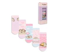 Pusheen Women's Sweet Pizza Party Calf Socks Set of 5 | Girls Multicoloured | Size: 4-6.5 Pusheen Multicolor 4-6.5