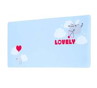 Pusheen XXL Mouse Pad for PC Purrfect Love Waterproof Non-Slip, Sky Blue