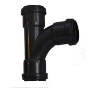 Pushfit 40mm Waste Pipe 90 Degree Tee - Black - Pack of 2
