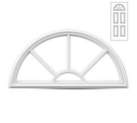 Pushglossy 1 Pcs 22" x 10" Entry Door Insert Half Round Top Exterior Door Frame Window Inserts Replacement Kit for Home Improvement (White)