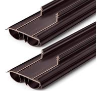 Pushglossy 2 Pcs Double Bubble Kerf Door Sweep 36" Long 1 3/4" Wide Replacement Threshold Seal with Vinyl Fins Weatherstrip Draft Stopper for Interior Exterior Doors(Brown)