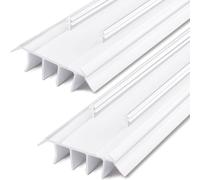 Pushglossy 2 Pcs Kerf Style Door Bottom 36" Long 1 3/4" Wide Replacement Threshold Seal with Vinyl Fins Weatherstrip Draft Stopper for Interior Exterior Doors(White)