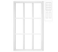 Pushglossy 20'' x 36'' Entry Door Frame Insert Only Replacement Kit (Glass Not Included) 9 Lite Exterior Front Door Window Frame Grille Inserts Replacement Kit for Home Improvement