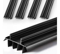 Pushglossy 4 Pcs Replacement Door Bottom with Vinyl Fins 36" Long 1 3/4" Wide Threshold Seal Bottom of Door Weatherstrip Kerf Weather Stripping for 7/8" Between Barbs (Black)