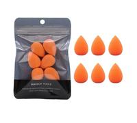 PUSHI Store 6Pcs Purple Mini Makeup Sponge Small Beauty Sponge Blender Set for Foundation, Powder, Concealer Highlight,and Eye Shadow, Makeup Blenders and Sponges，Face (Orange)