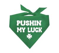 Pushin My Luck St. Patrick's Day Dog Bandana (Green, OS 1205)