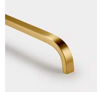 Pushka Home Brass Curved Bar Handle With Hole Centre 448mm - Gold