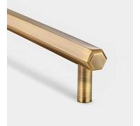 Pushka Home Brass Hexagonal Bar Handle With Hole Centre 160mm - Antique Gold