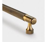 Pushka Home Brass Knurled Bar Handle With Hole Centre 128mm - Antique Gold