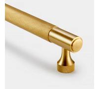 Pushka Home Brass Knurled Bar Handle With Hole Centre 128mm - Gold