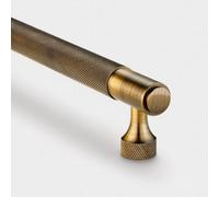 Pushka Home Brass Knurled Bar Handle With Hole Centre 160mm - Antique Gold