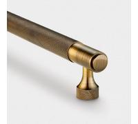 Pushka Home Brass Knurled Bar Handle With Hole Centre 320mm - Antique Gold