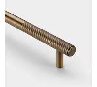 Pushka Home Brass Linear Cabinet Handles in Antique Gold (Antique Gold Tip, 160mm (Hole to Hole))