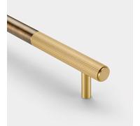 Pushka Home Brass Linear Cabinet Handles in Antique Gold (Gold Tip, 448mm (Hole to Hole))