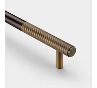 Pushka Home Brass Linear Cabinet Handles in Bronze (Antique Gold Tip, 320mm (Hole to Hole))