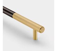 Pushka Home Brass Linear Cabinet Handles in Bronze (Gold Tip, 320mm (Hole to Hole))
