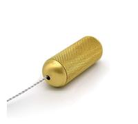 Pushka Home Brushed Brass Knurled Cylindrical Bathroom Light Pulls | Ceiling Fan Pull Handle (Gold)