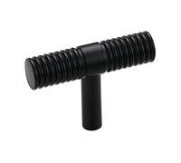 Pushka Home LTD Beehive T Bar Pull Knob for Cabinets and Cupboards in Kitchen, Bedrooms and Wardrobes (Black)