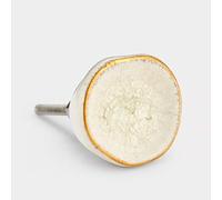 Pushka Home LTD Ceramic Crackled Concave Gold Crater Cupboard Door Knobs (Ivory & Gold)