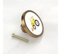 Pushka Home LTD Construction Vehicle Cabinet Knobs | Kids Drawer Pulls | Digger, Tractor, Dump Truck & Crane Handles | Nursery Furniture Hardware (Tractor, Antique Gold)