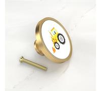 Pushka Home LTD Construction Vehicle Cabinet Knobs | Kids Drawer Pulls | Digger, Tractor, Dump Truck & Crane Handles | Nursery Furniture Hardware (Tractor, Gold)